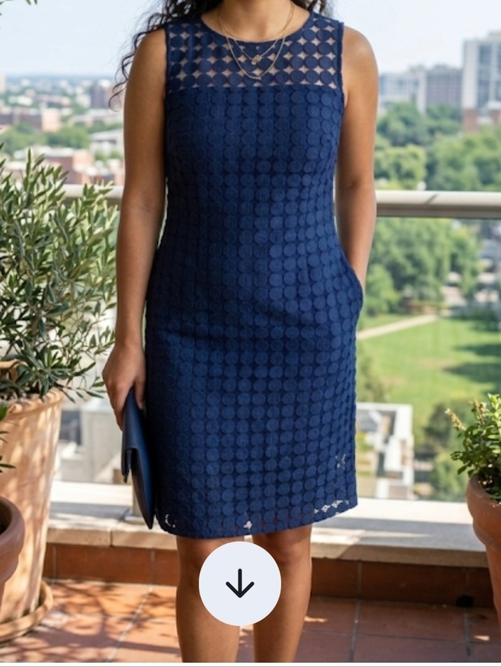 Ralph Lauren Deep Blue Circle Pattern Mini Dress